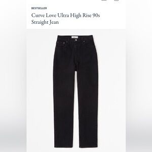 Curve Love Ultra High Rise 90s Straight Jeans Black 29/8 L